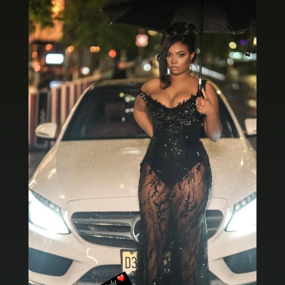 Elegant Black Sequin Gown
